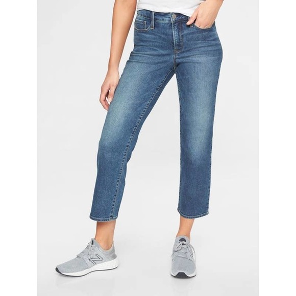 Athleta Denim - Athleta Sculptek Slim Straight Jean Lapis Wash Size 4 Blue High Rise High Waist